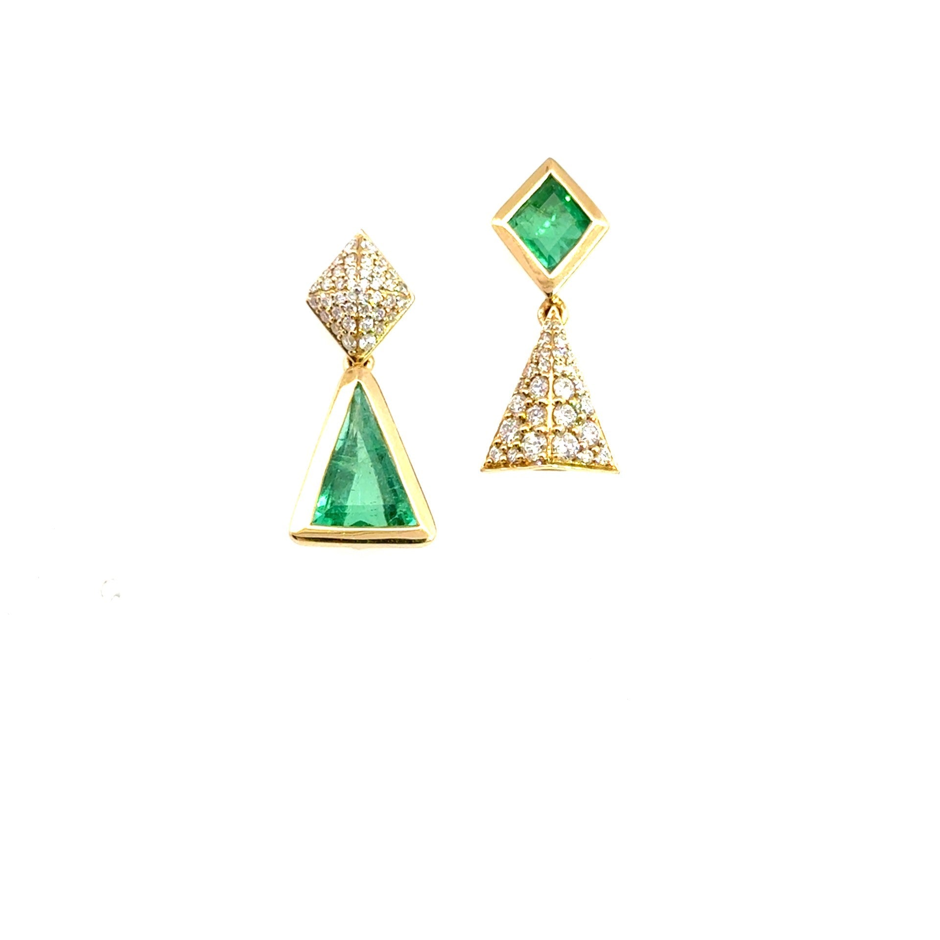 Emerald Diamond Drop Earrings - Kelly Wade Jewelers Store