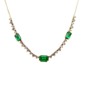 Emerald & Diamond Necklace - Kelly Wade Jewelers Store
