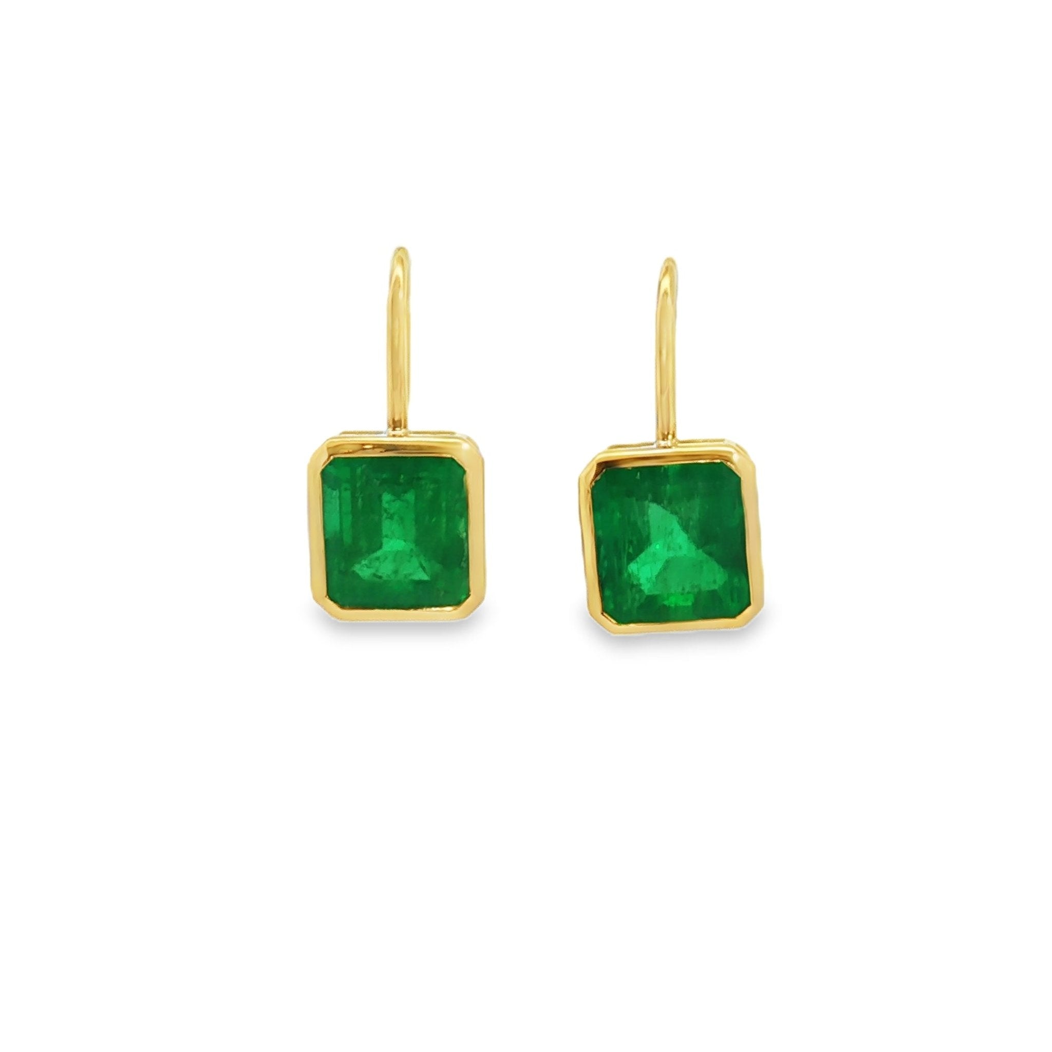 Emerald French Wire Earrings - Kelly Wade Jewelers