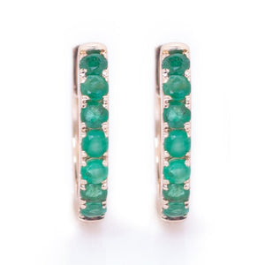 Emerald Huggie Hoop Earrings - Kelly Wade Jewelers Store