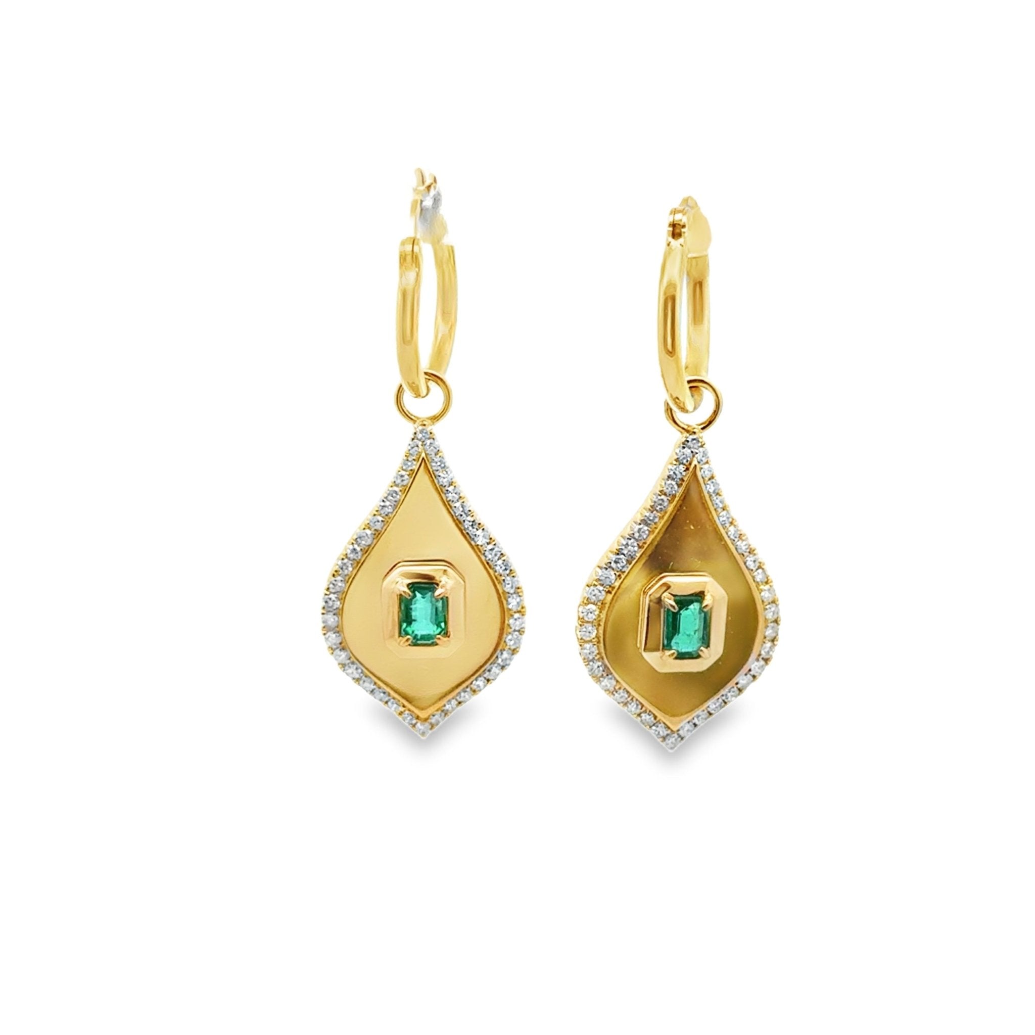 Emerald Tear Drop Earrings - Kelly Wade Jewelers