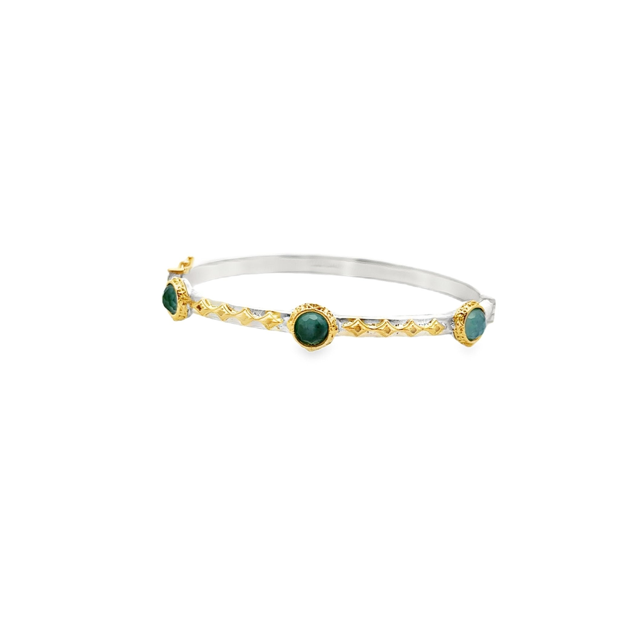 Emerald & Tourmaline Bangle Bracelet - Kelly Wade Jewelers