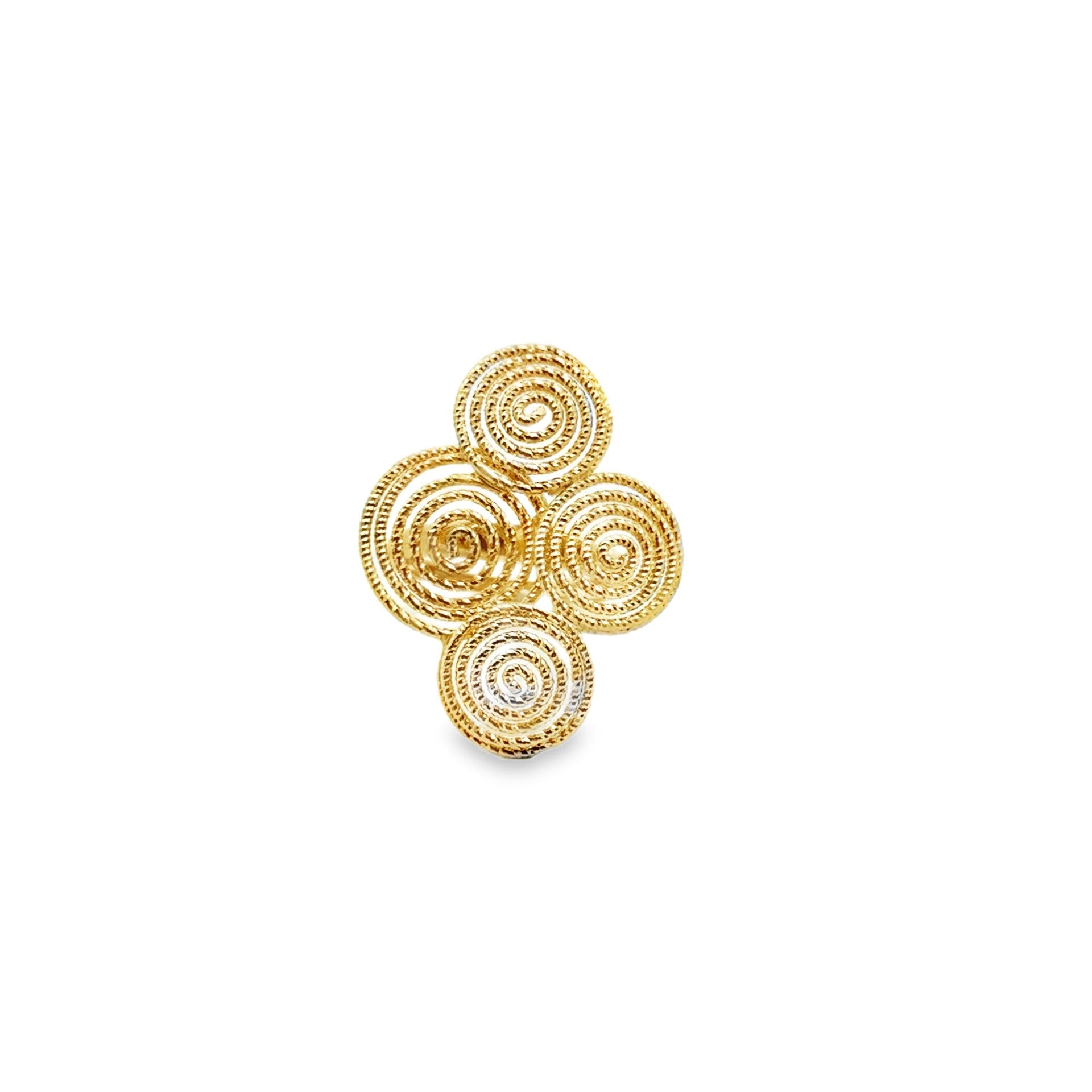 Estate 14k yellow gold swirl r - Kelly Wade Jewelers