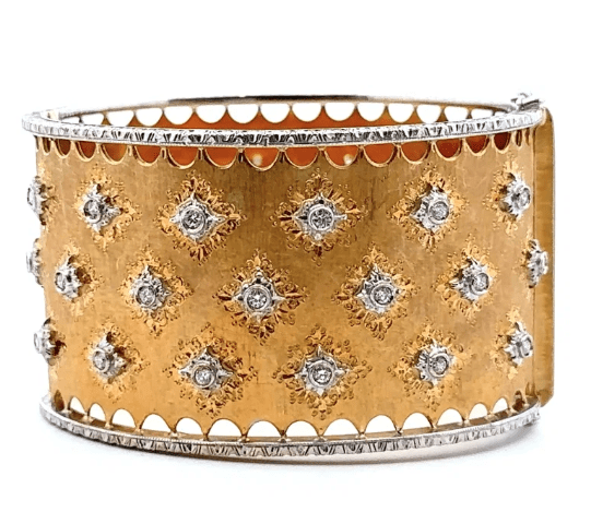 Estate 18k two tone brushed cu - Kelly Wade Jewelers