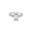 Estate Platinum elongated emer - Kelly Wade Jewelers