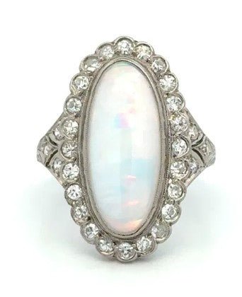 Estate platinum long oval Aust - Kelly Wade Jewelers