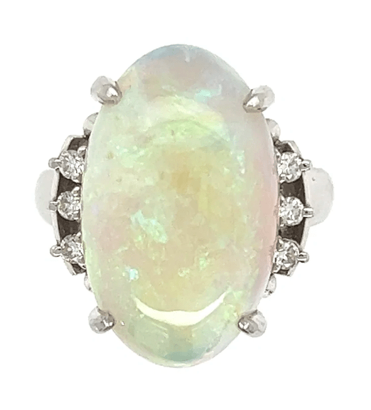 Estate platinum oval cabochon - Kelly Wade Jewelers