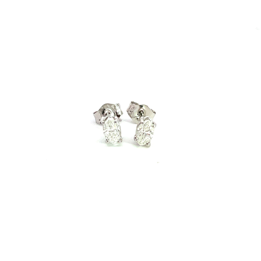 14KW Marquis Cut Diamond Stud Earrings