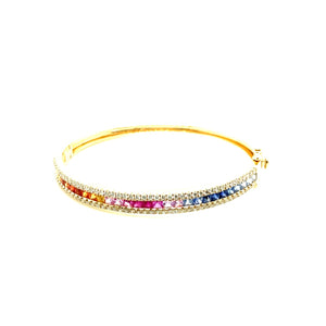 
                
                    Load image into Gallery viewer, 14k yellow gold rainbow sapphi
                
            