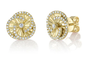 14k yellow gold spiral with di