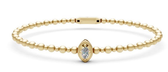 Flexiable Bracelet With Bezel Marquis Diamond - Kelly Wade Jewelers