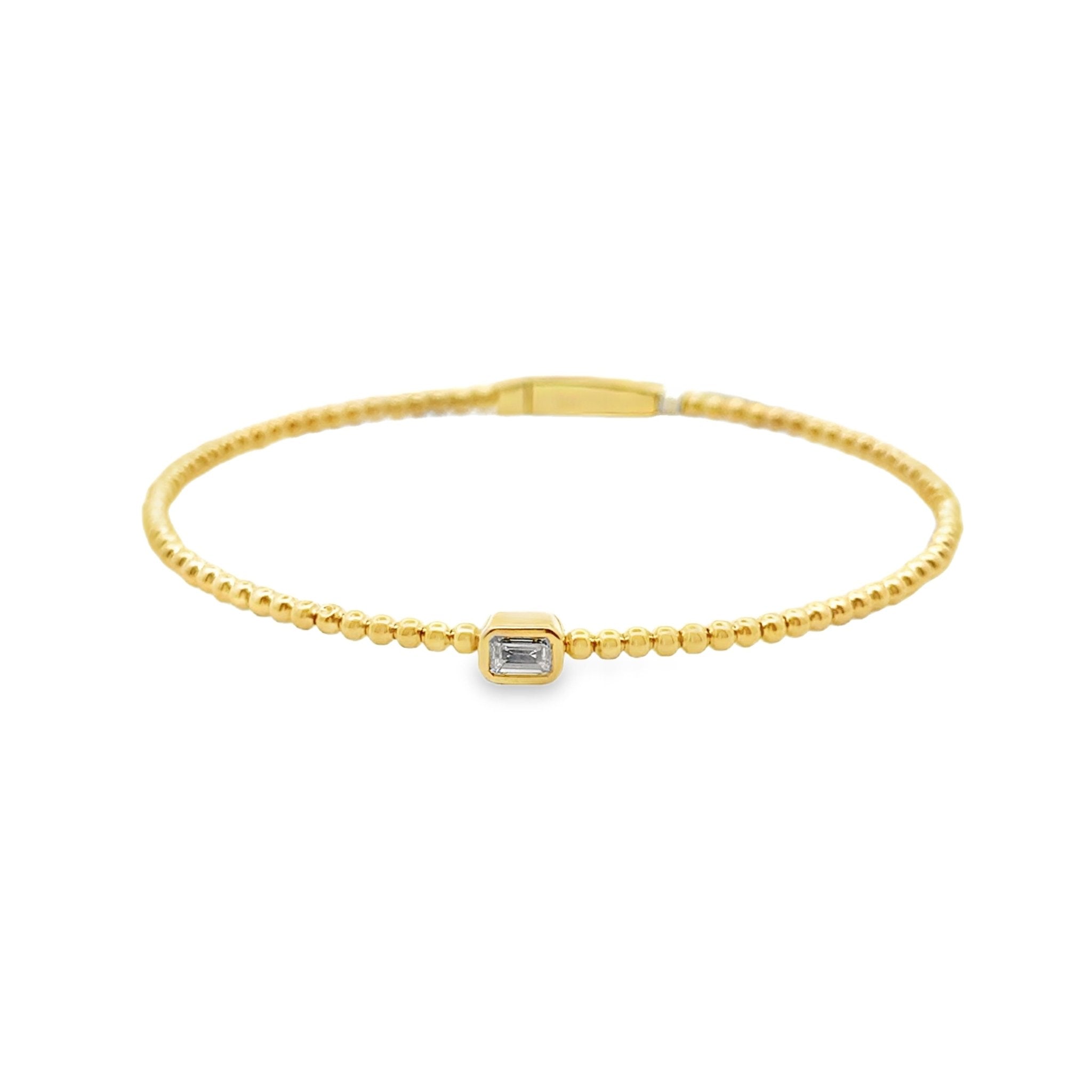 Flexible Bracelet With Emerald Cut Diamond - Kelly Wade Jewelers
