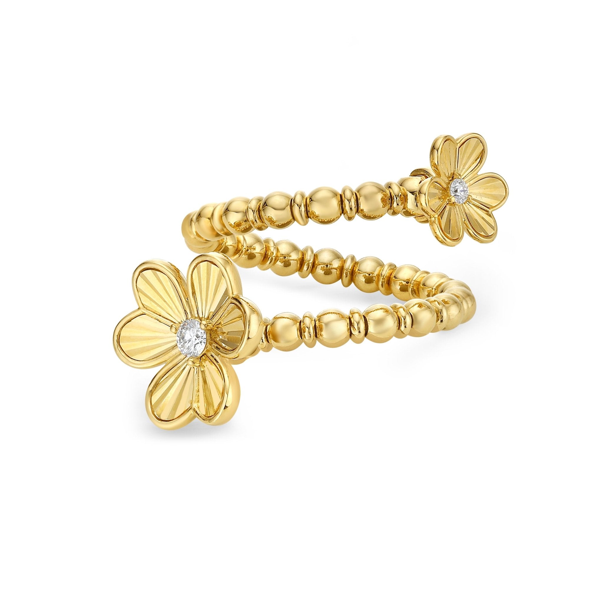 Flower Diamond Bypass Ring - Kelly Wade Jewelers