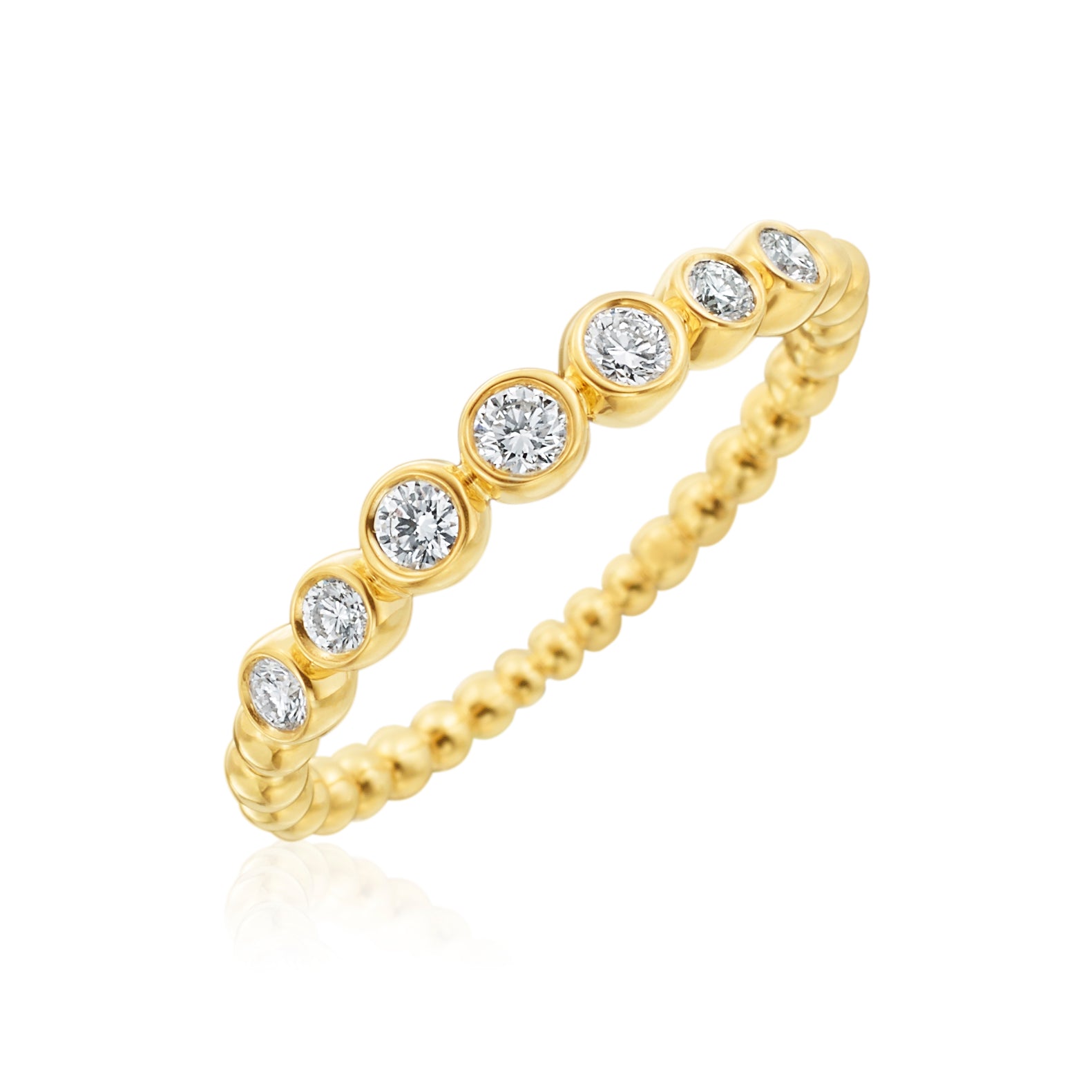 Gold Bead Diamond Ring - Kelly Wade Jewelers Store
