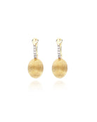 Gold Drop Diamond Hoops - Kelly Wade Jewelers Store