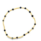 Gold & Onyx Bead Stretch Bracelet - Kelly Wade Jewelers