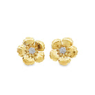 Gold Polished Flower Earrings - Kelly Wade Jewelers