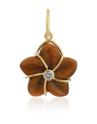 Gold Tiger's Eye Flower Charm - Kelly Wade Jewelers