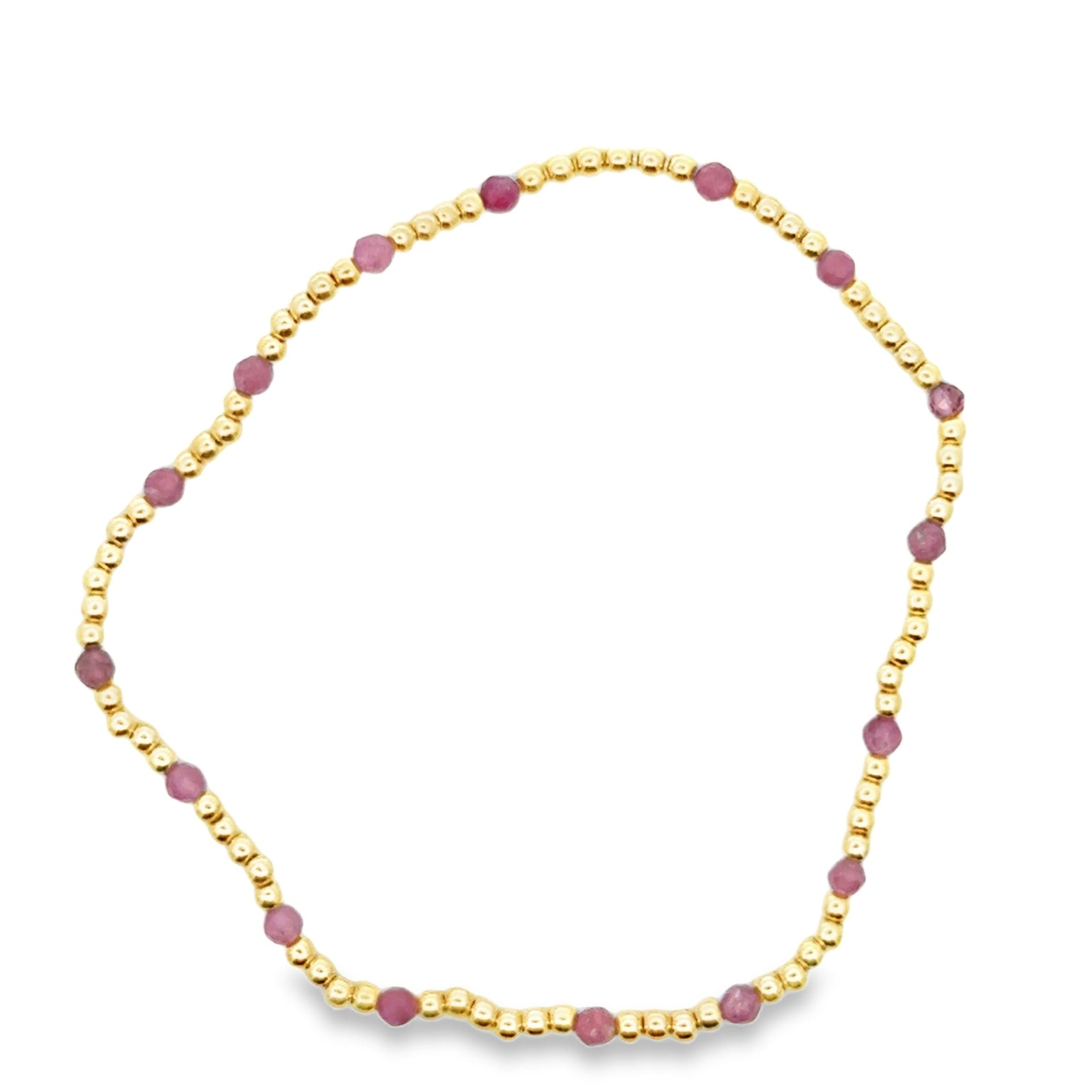 Gold & Tourmaline Beaded Stretch Bracelet - Kelly Wade Jewelers