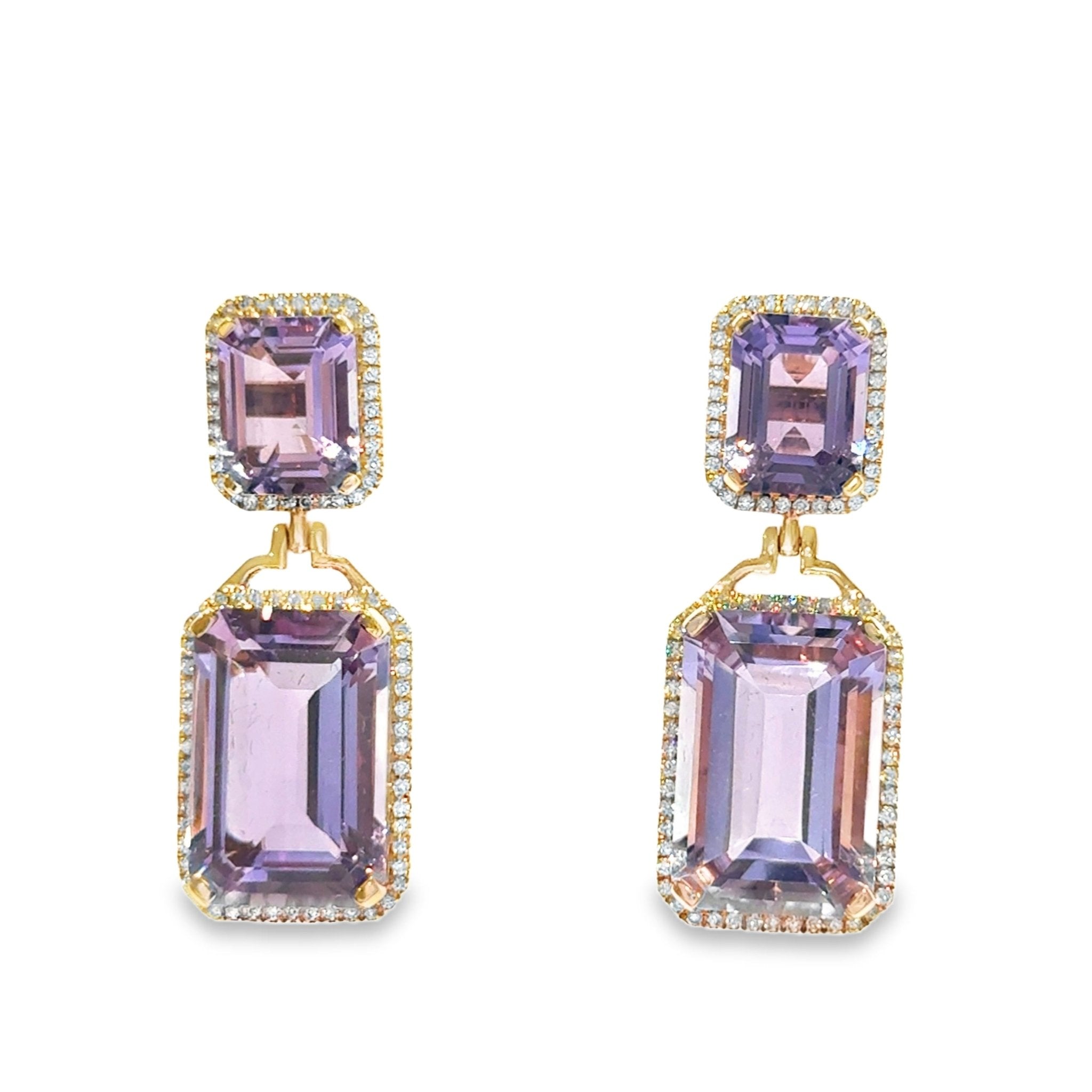 Goshwara Lavender Amethyst Double Drop Earrings - Kelly Wade Jewelers