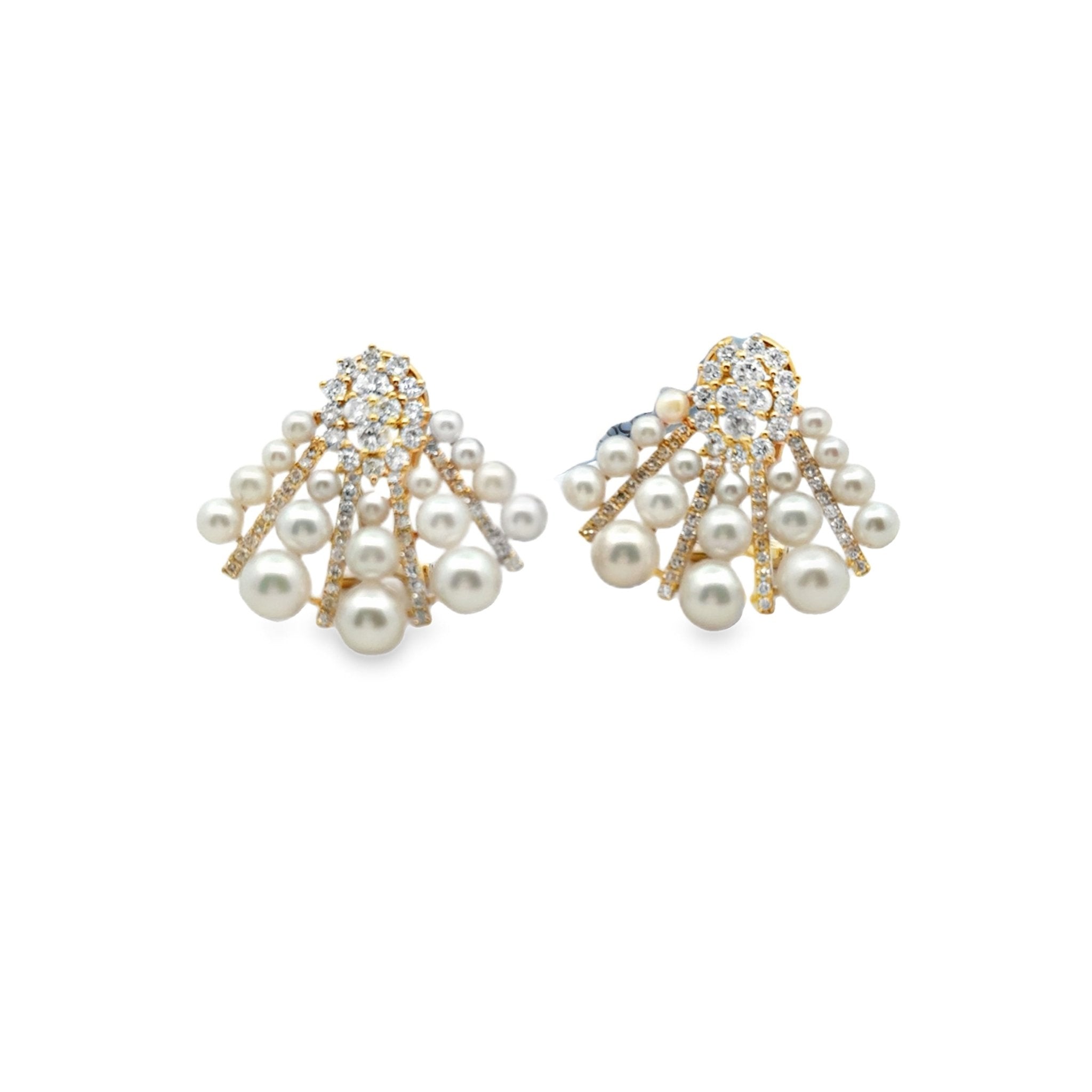 Graduated Pearl Fan Earrings - Kelly Wade Jewelers