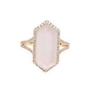 Hexagon Moonstone Diamond Ring - Kelly Wade Jewelers