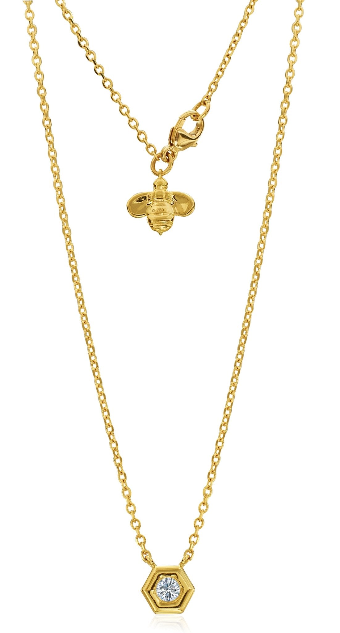 Honeycomb Bee Diamond Necklace - Kelly Wade Jewelers Store