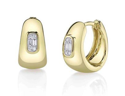 Illusion Inset Diamond Hoop Earrings - Kelly Wade Jewelers