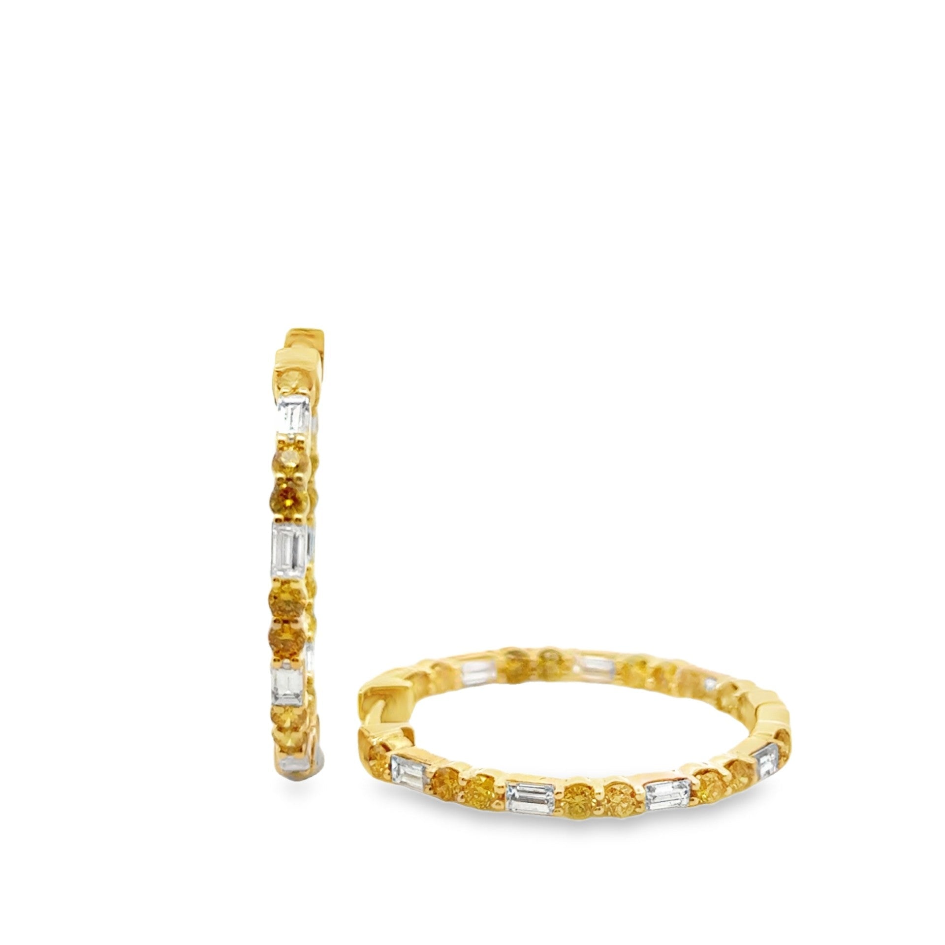 Inside Out Yellow Diamond Hoop Earrings - Kelly Wade Jewelers