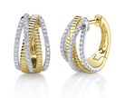 Intertwine Two Tone Diamond Hoops - Kelly Wade Jewelers