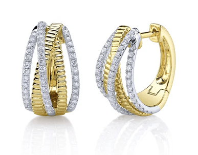 Intertwine Two Tone Diamond Hoops - Kelly Wade Jewelers