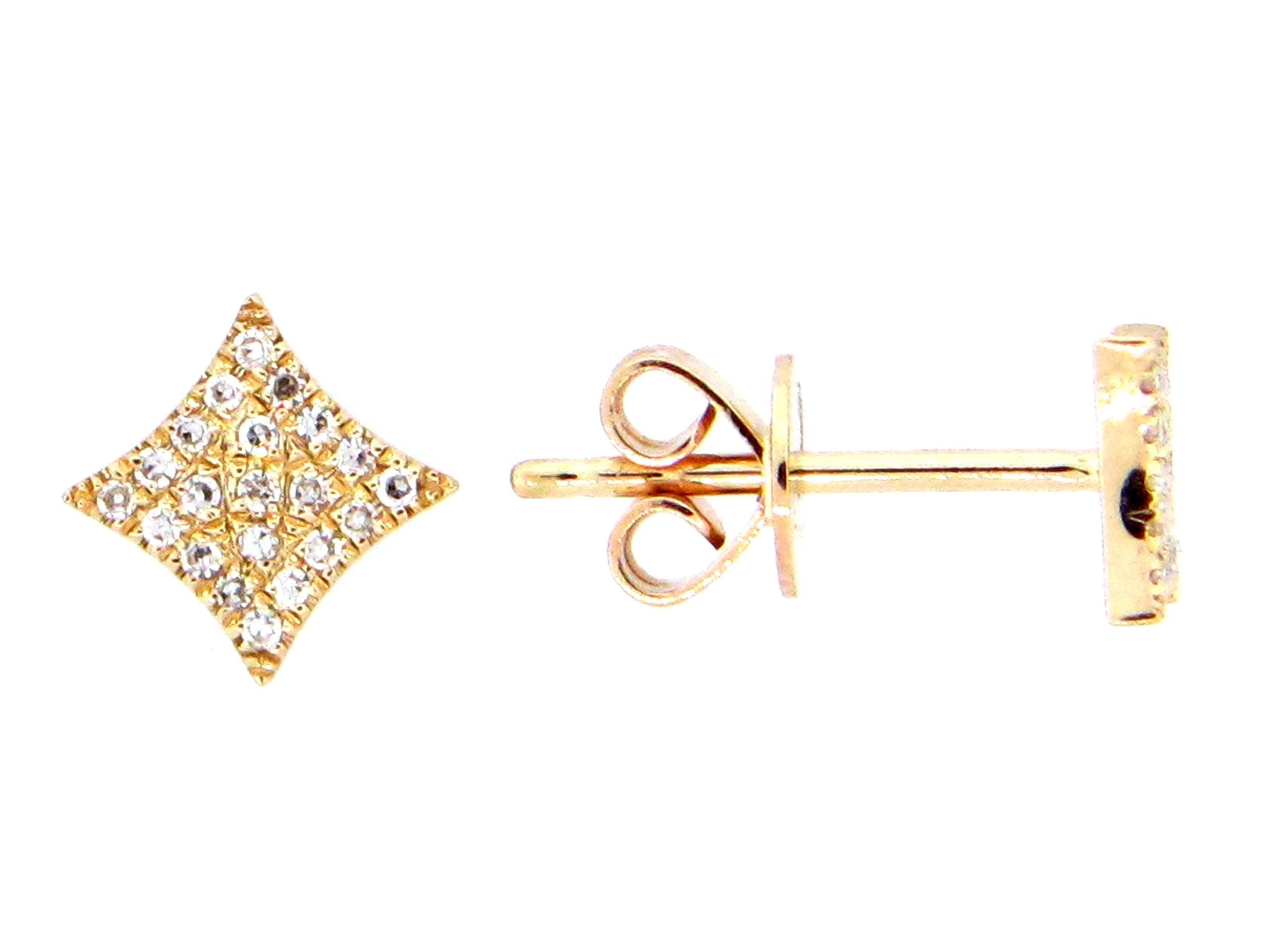Kite Shaped Diamond Stud Earrings - Kelly Wade Jewelers