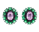 Kunzite & Green Garnet Stud Earrings - Kelly Wade Jewelers
