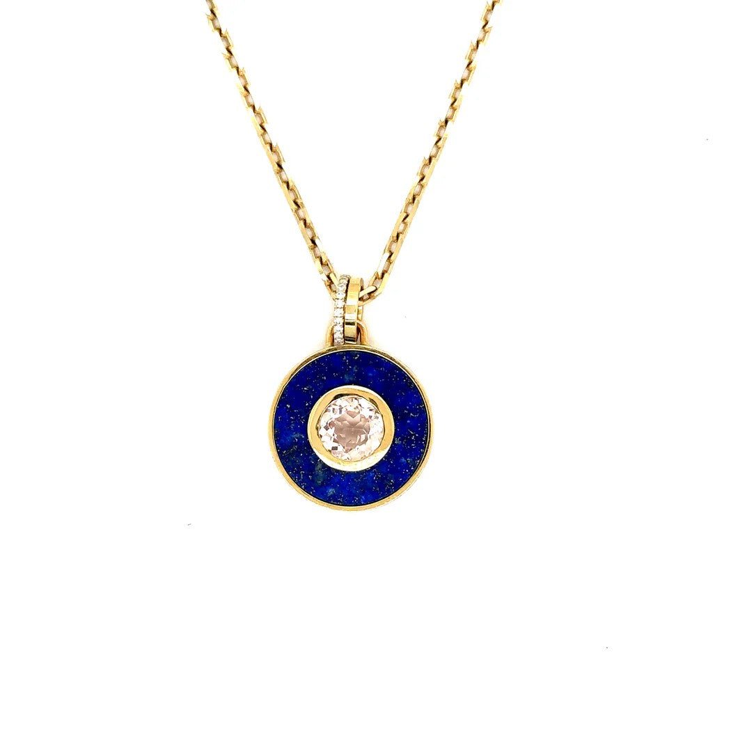 Lapis & Morganite Pendant Necklace - Kelly Wade Jewelers