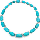 Large Turquoise Oval & Diamond Necklace - Kelly Wade Jewelers