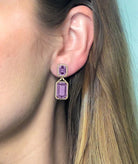 Lavender Amethyst Drop Diamond Earrings - Kelly Wade Jewelers