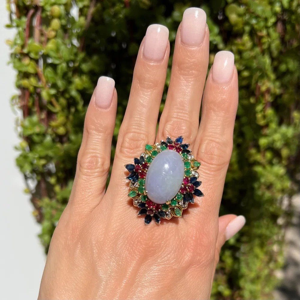 Lavender Jade Oval Ring - Kelly Wade Jewelers