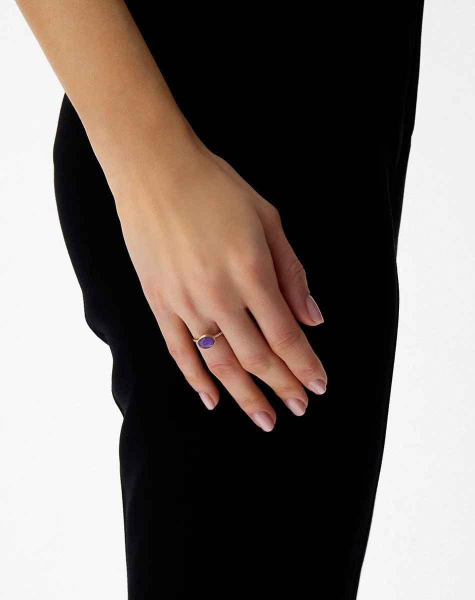 Lepidolite Diamond Ring - Kelly Wade Jewelers