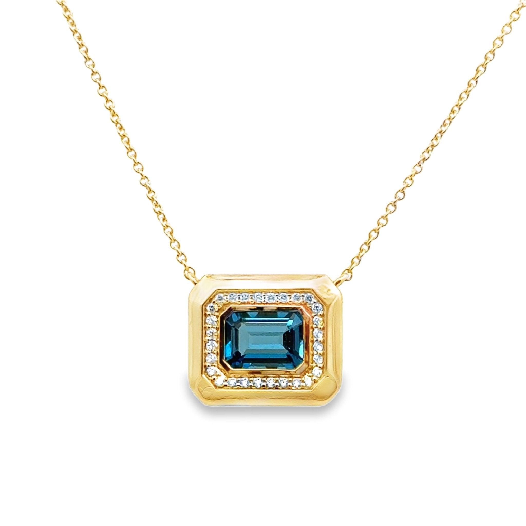 London Blue Topaz Pendant Necklace - Kelly Wade Jewelers