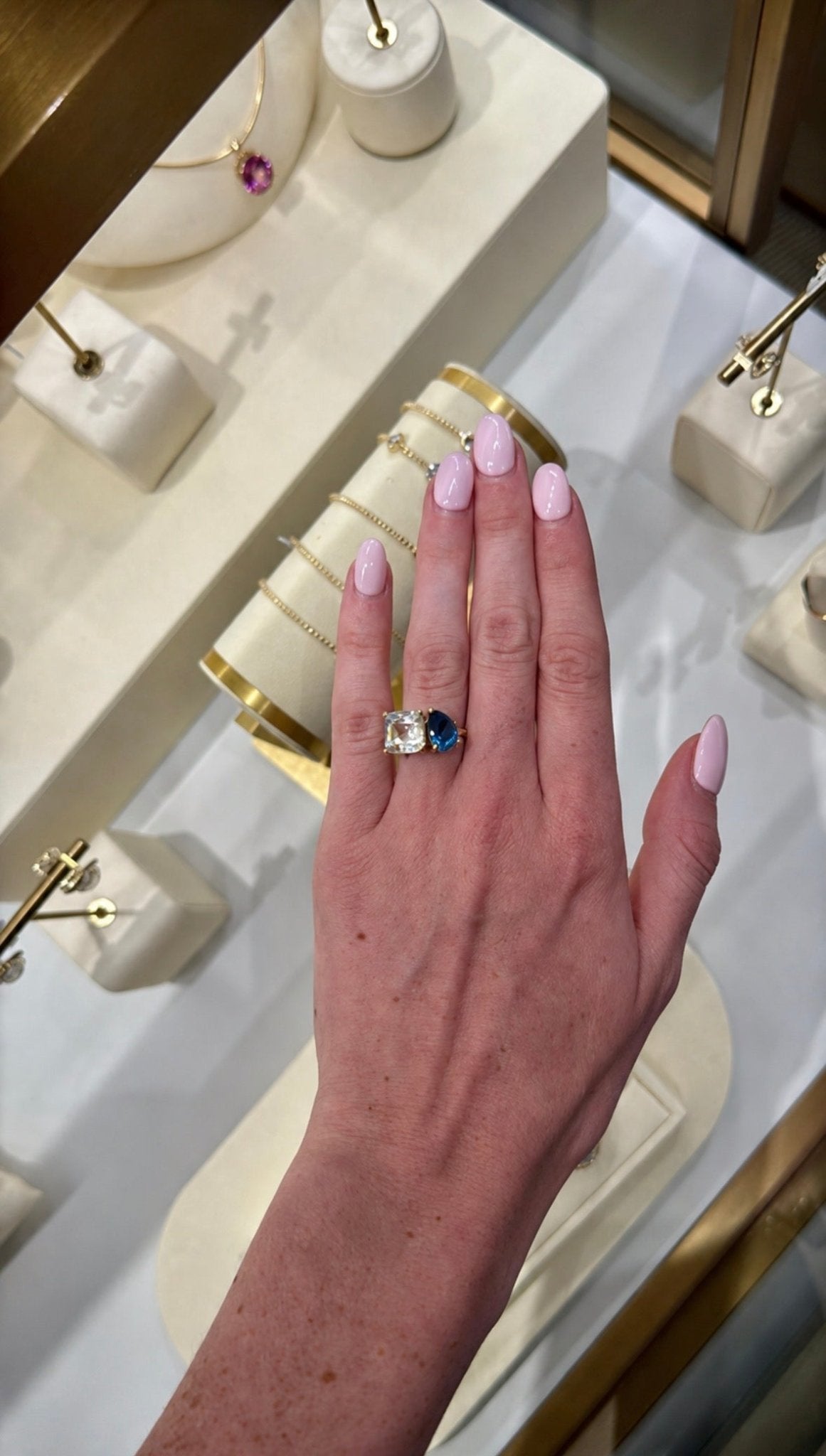 London Blue Topaz & White Topaz Ring - Kelly Wade Jewelers