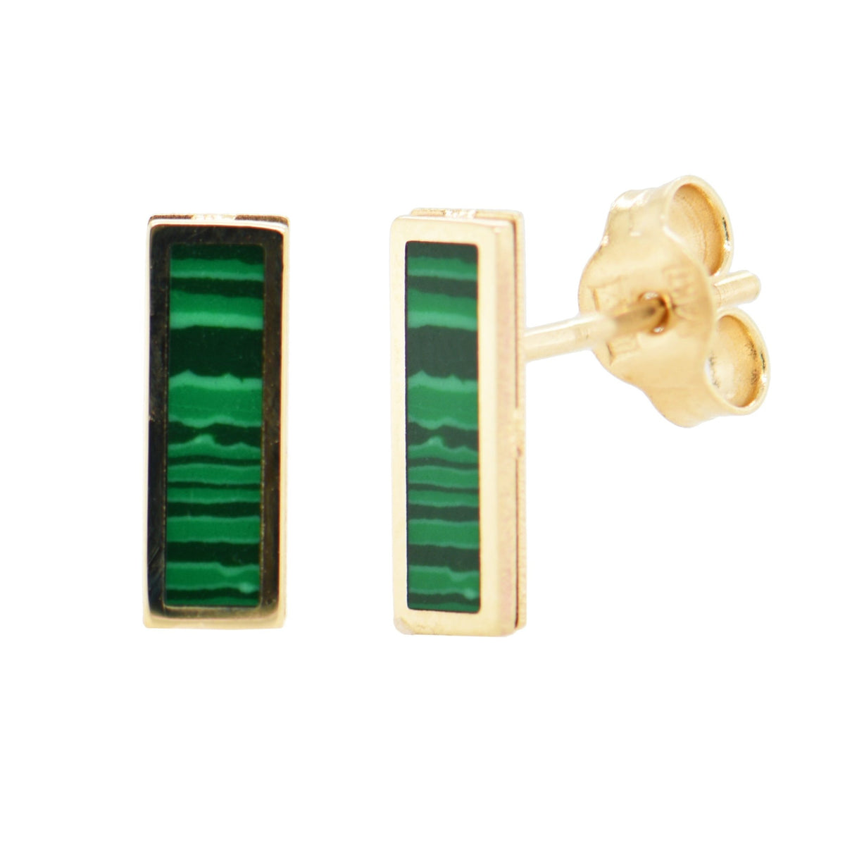 Malachite Bar Stud Earrings - Kelly Wade Jewelers