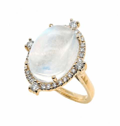 Moonstone Diamond Ring - Kelly Wade Jewelers
