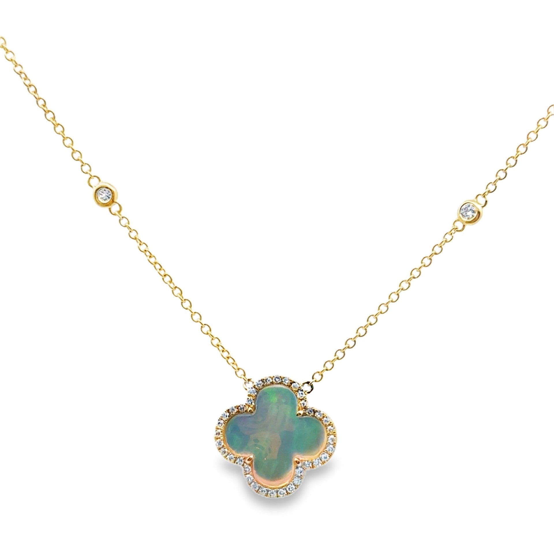 Opal Clover Pendant Necklace - Kelly Wade Jewelers
