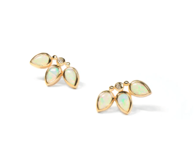 Opal & Diamond Fan Earrings - Kelly Wade Jewelers