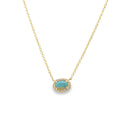 Opal & Diamond Halo Necklace - Kelly Wade Jewelers