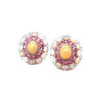 Opal, Pink Sapphire, And Diamond Earrings - Kelly Wade Jewelers