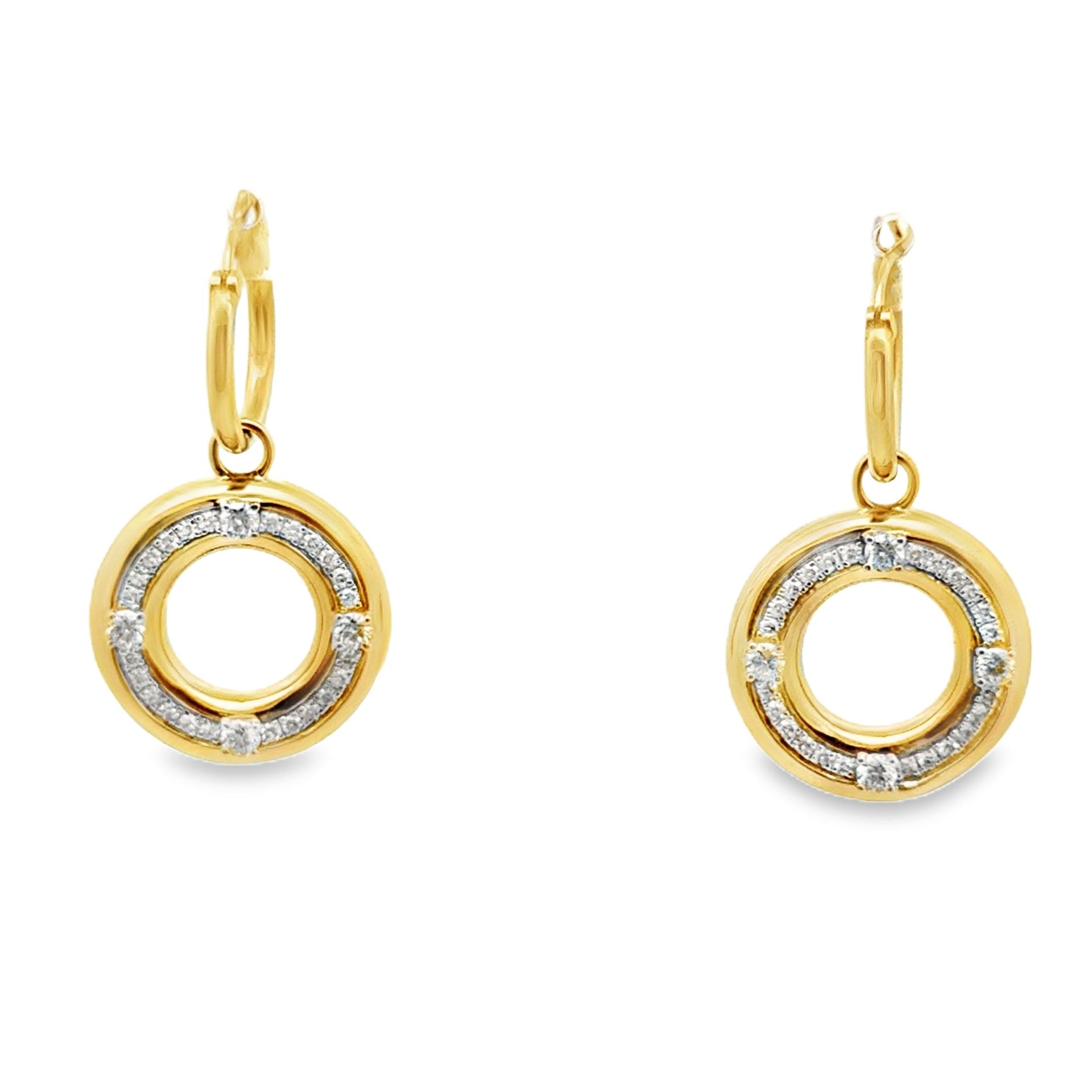 Open Circle Diamond Drop Earrings - Kelly Wade Jewelers