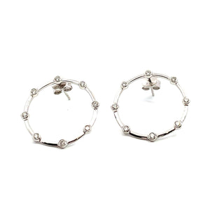 Open Circle Diamond Earrings - Kelly Wade Jewelers Store