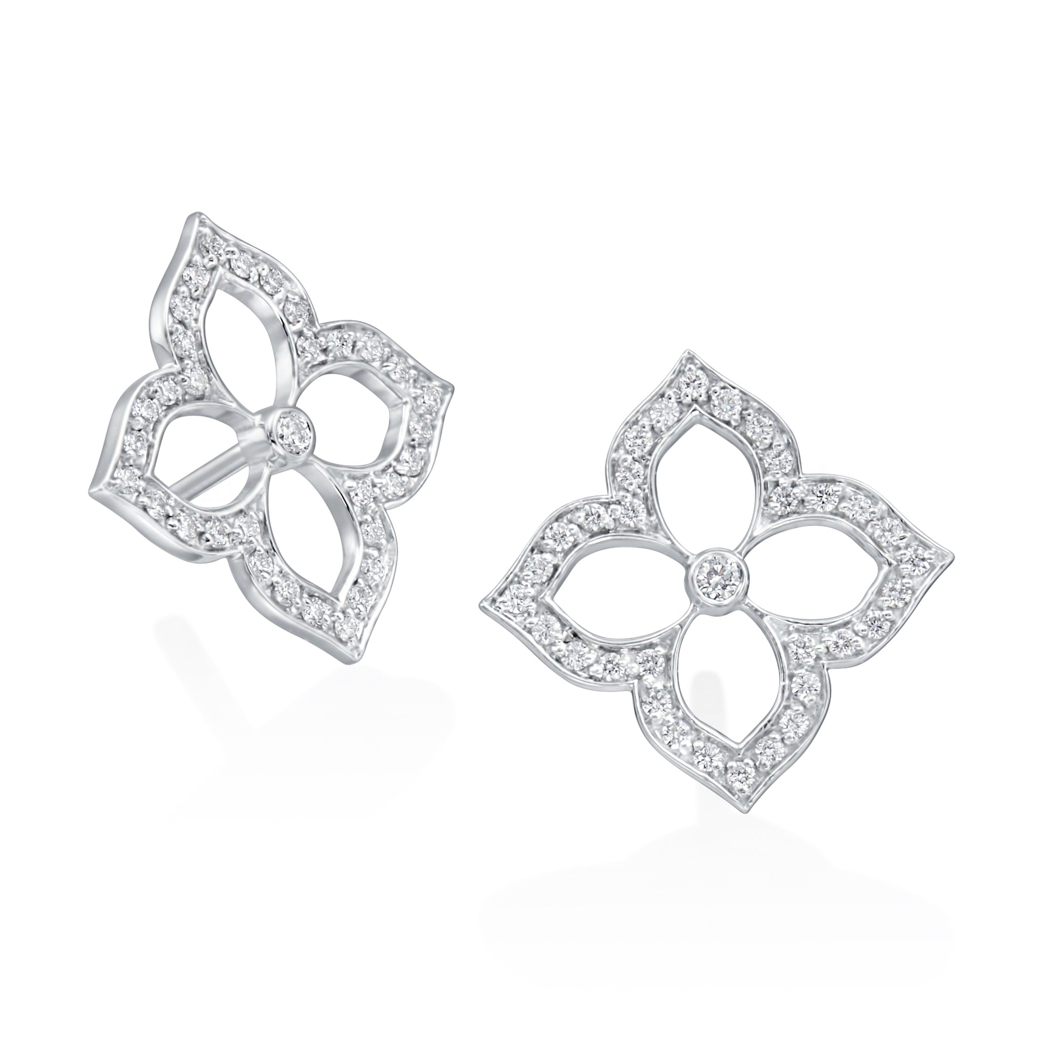 Open Diamond Flower Earrings - Kelly Wade Jewelers Store