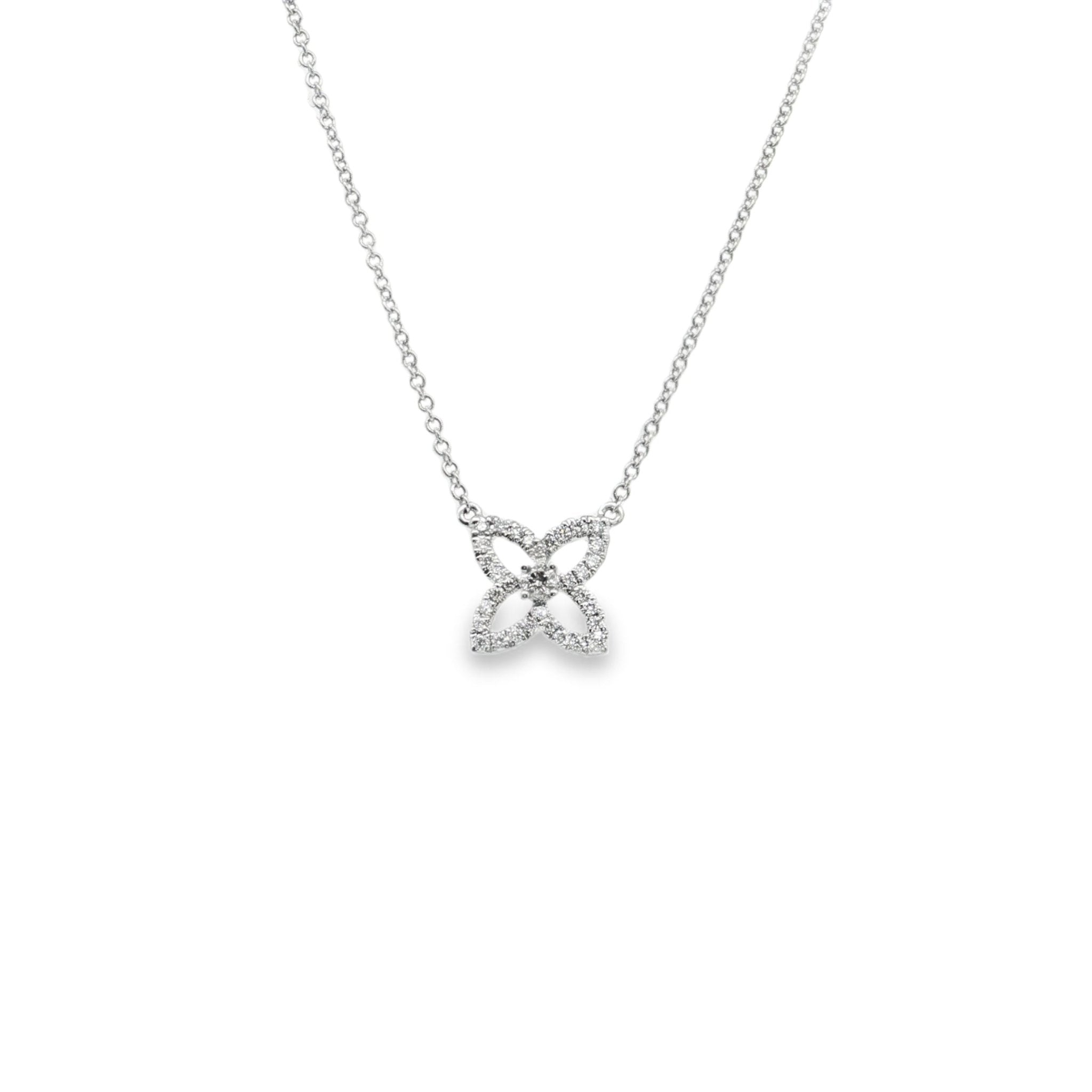 Open Diamond Flower Necklace - Kelly Wade Jewelers